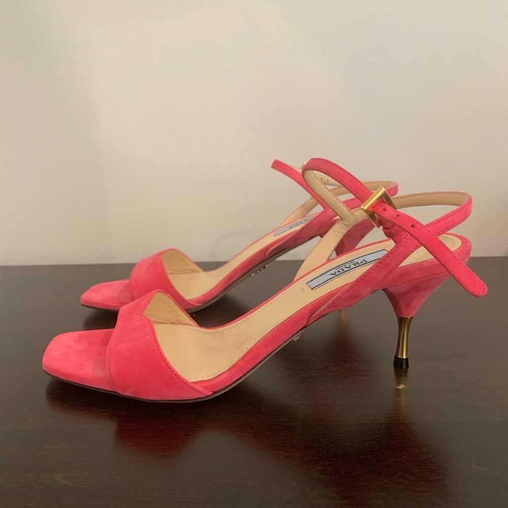Prada Pink Kitten Heel Sandal